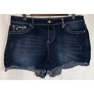 Love Indigo Jeans Denim Shorts 12 Flag